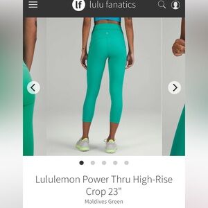 lululemon athletica Power Thru High-Rise Crop 23" - Maldives Green 2